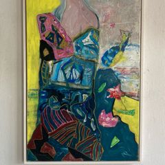 Original Abstract Painting Impression of KlimtS Ladyb with Fan - Irish Figurative Art Eclectic Art