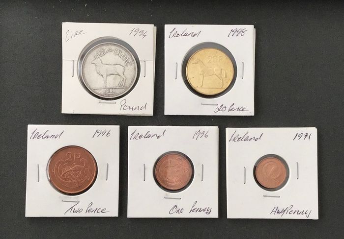 Ireland 1971 - 1998 x Five Coins