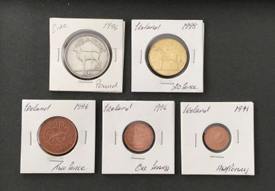 Ireland 1971 - 1998 x Five Coins