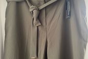 Khaki ladies tie belt trousers plus size