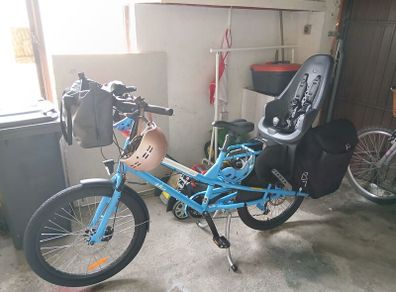 Yuba Kombi Cargo Bike + Kids Seat, Lock & Bags  A