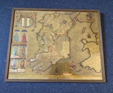 Ireland by Joan Bleau Gold Foiled Map Framed