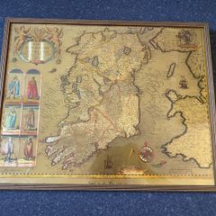 Ireland by Joan Bleau Gold Foiled Map Framed