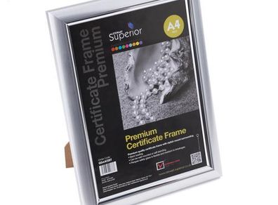 Snap De Luxe Certificate Frame Holds Standard A4 Certificates W210xD25xH297mm Silver