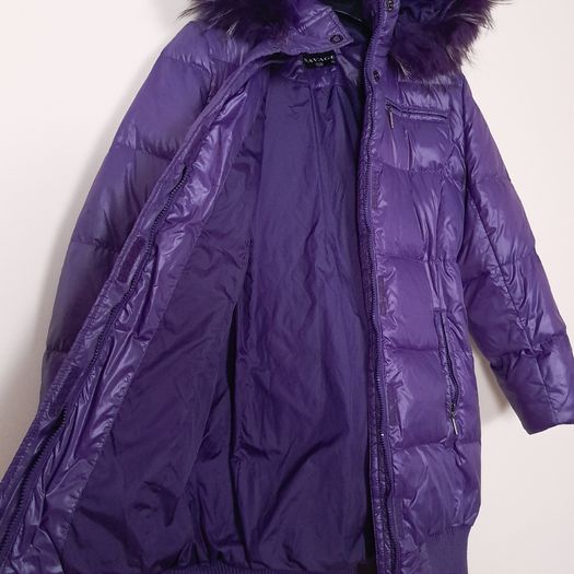 Savage Violet Purple Down Belted Puffer Coat Jacket 8-10UK/36-38EU