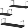 NEW SALE | Wall Shelves Rustic Floating Shelves, Decorative Wood Shelf Set of 3, Wall Mounted Storage Shelves for Bedroom, Living Room, Kitchen, Bathroom, Office and More,Black Image 4