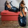 Esska Chaza Vegan Navy Blue Size 41 (UK7.5), Mid Heel T-Bar Shoe Image 5