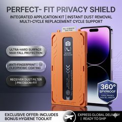 3 Pack iPhone Screen Protector Privacy HD Tempered Glass Dust-Free Install Kit