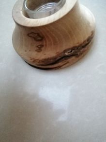 Handmade Woodturned candle night light holder