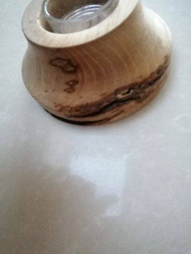 Handmade Woodturned candle night light holder