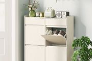 Shoe Cabinet for 8 Pairs with 2 Sliding Drawers and 4 Flip-Down Drawers
