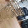 Antique pressed glass celery vase with embossed text Image 2