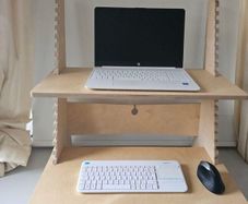 Adjustable Standing Desk Converter / Wooden Desk Riser (Birch Plywood)