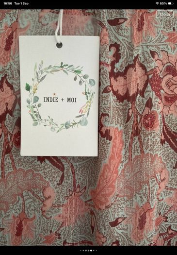dress Bnwt indie + moi grey pattern long boho style dress T1