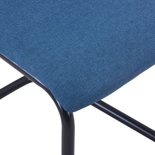 Cantilever Dining Chairs 2 pcs Blue Fabric