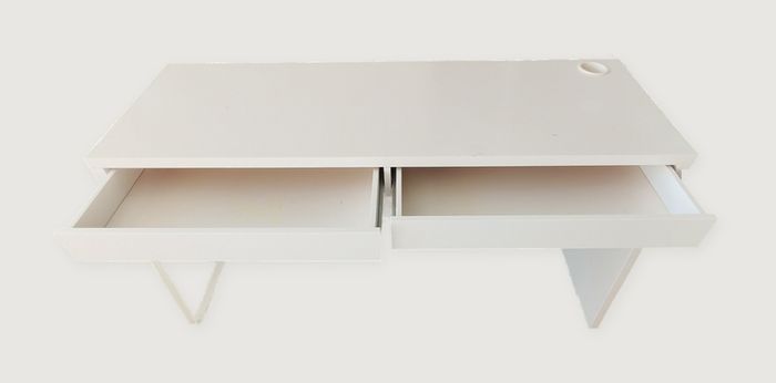 IKEA MICKE desk, white, 142x50 cm, 2 drawers