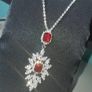 Luxury Red Ruby Silver-Tone Alloy Pendant Necklaces Image 2