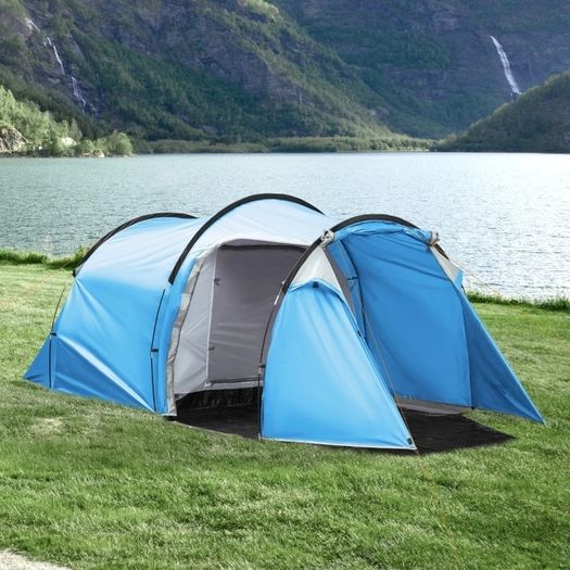 2-3 Man Tunnel Tents w/ Vestibule Camping Tent Porch Air Vents Rainfly Weather-Resistant Shelter Fishing Hiking Festival Shelter Home