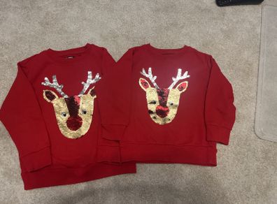 Matching Christmas jumpers 3-4, 5-6