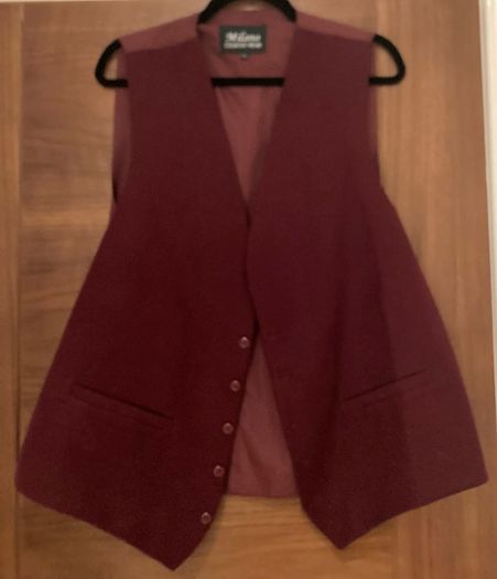 Mens Burgundy Waist Coat