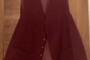 Mens Burgundy Waist Coat