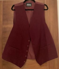 Mens Burgundy Waist Coat