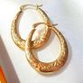 Vintage Hallmarked 9ct Gold Creole Earrings Image 3