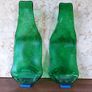Upcycled Handmade Fused Green Glass Beer Bottles Image 2