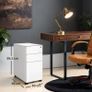 Rolling Filing Cabinet With Lock 3 Drawer Mobile Office Cabinet On Castors Black Image 9