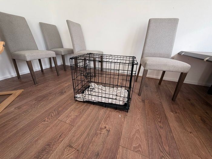 Pink 8-Panel Puppy Pen + Foldable Dog Crate Bundle