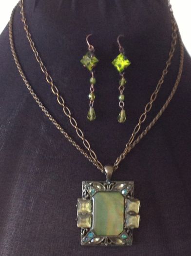 Vintage Pendant and Drop Earrings