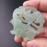 Vintage Carved Jade Elephant & Bird Shaped Decorated Stone Handcrafted Oriental Art Collectible Image 3