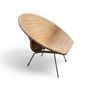 midcentury wicker hoop chair Image 2