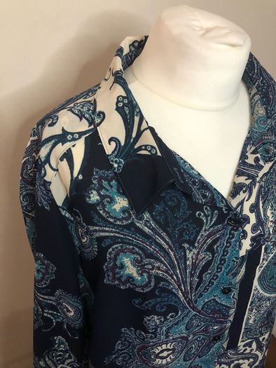Susan Graver blue paisley blouse (XL)