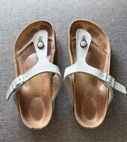 Birkenstock Gizeh Sandals Silver Size 37 UK4