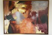 Large Abstract Canvas Wall Art - Gold Leaf Effect