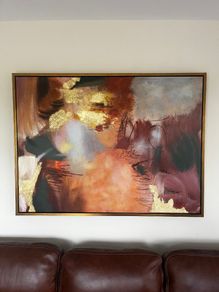 Large Abstract Canvas Wall Art - Gold Leaf Effect