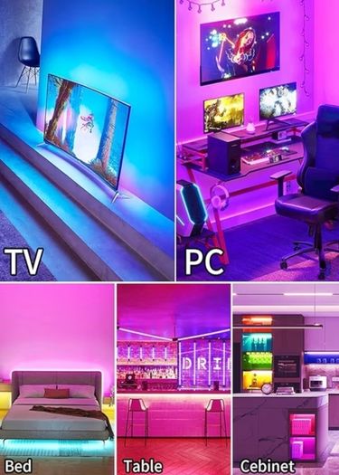 5M TV Backlight, for 45-75 Inch TV, Music Sync LED TV Light with Bluetooth Function - RGB Color Changing Light Strip for Home Theater 16.4ft