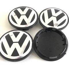4x 70MM Wheel Center Alloy Hub Rim Caps Chrome Black For VW Volkswagen 7L6601149B