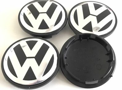 4x 70MM Wheel Center Alloy Hub Rim Caps Chrome Black For VW Volkswagen 7L6601149B
