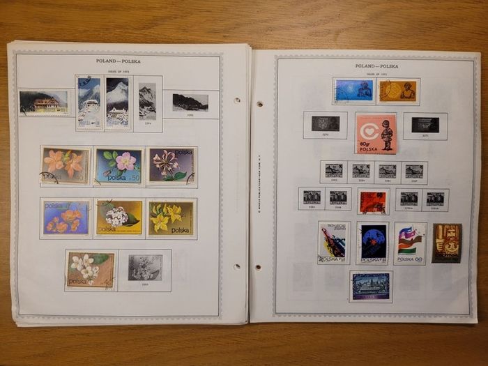 Poland 1946 -1983  Minkus Stamp album pages partially filled