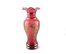 Vintage Czechoslovakian glass vase