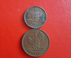 1965 Irish Halfpenny and Penny