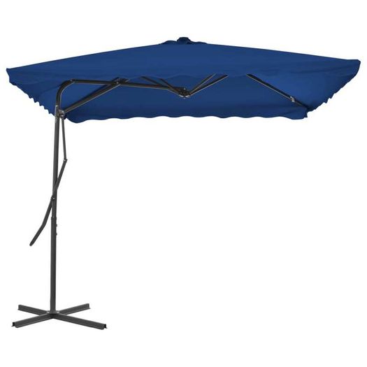 Outdoor Parasol with Steel Pole Blue 250x250x230 cm