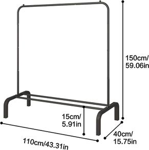 NEW SALE | Clothing Garment Rack, 110 CM Metal Clothes Rail with Bottom Rack for Coats, Skirts, Shirts, Sweaters, Black