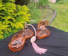 Vintage glass perfume spray set postage possible