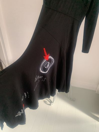 dress Bnwt size large  cotton asymmetrical cotton black dress