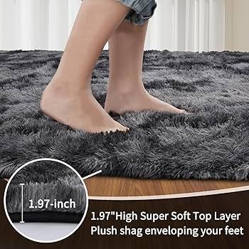 Rugs Living Room 80x160cm, Grey Runner rug for Bedroom, Washable Anti Slip Fluffy Rug Shaggy Soft Modern Floor Carpets Mat Beside Rugs for Kids Hallway Living Room