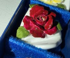 Aynsley Table Name Place Card Holders, Bone China Hand-made Roses