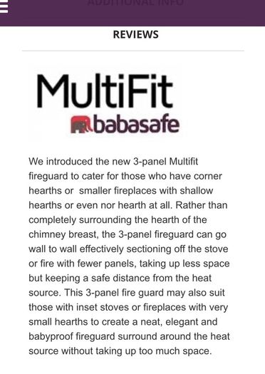 New Babasafe 3 panel fireguard size XS or M
